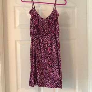 Pink Leopard Print Mini Dress